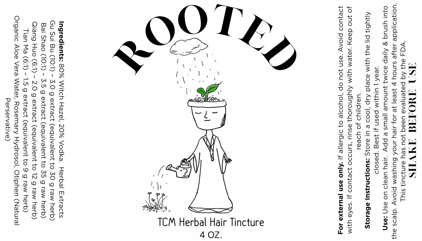 Rooted For Hair Loss - TCM Herbal Tincture - 4 oz Spray